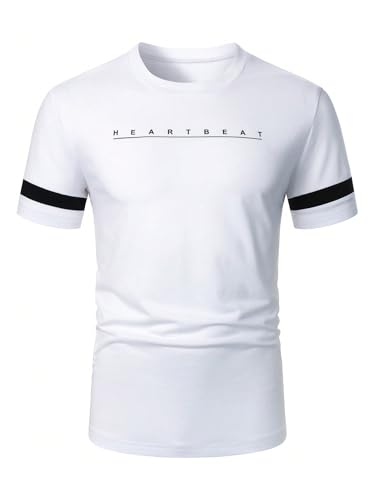 Verdusa Men's Graphic Tees Crew Neck Letter Print Tee Tops Muscle T Shirts4