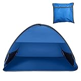 YFFSFDC サンシェードテント ミニ ポータブル 70*50*45cm 安眠グッズ 快眠ドーム 防寒 防災グッズ 遮光 顔頭シェード 保護テント 眼精疲労 睡眠対策 耐水 ワンタッチ UVカット日光浴キャンプ ビーチ個人 紫外線防止 ペット 超軽量 3秒設置 収納キャリーバッグ付き 通気性 屋外 屋内 圧迫感なし（臙脂色） (ブルー)
