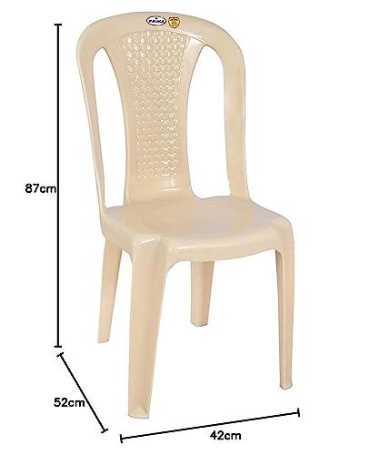 Image of Prima Plastic Chair for Living Room | Set of 2 | Chair for Home, Living Room, Multipurpose | Stackable Chair Without Arm | 100% Virgin Plastic | Chair 4003 (Marble Beige Colour)