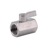 DERNORD Stainless Steel Mini Ball Valve NPT Thread Female (3/4' Female&Female)