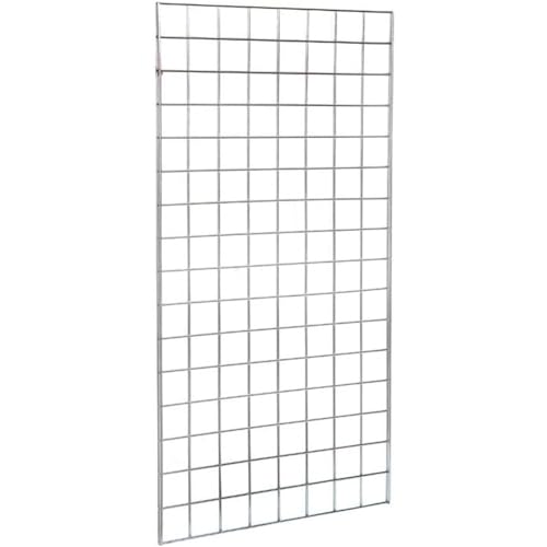 Full Chrome Super Heavy Duty Grid Mesh Wall Display Panel (4ft High x 2ft Wide)