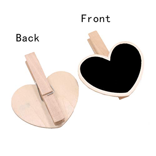 30 Pcs 2.6 * 2.2Inch Wood Mini Chalkboard Clips Wooden Blackboard Clips Chalk Board Message Board Tag Signs With Pegs For Memo,Note Taking,Food Label,Wedding Table Number Place Card,Party Decor #TOP1