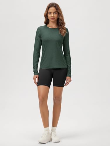 Image of ODODOS Women's Long Sleeve T-Shirt - Ultra Soft odSTRATUM Tech Performance Top UPF 50+ Breathable Crew Neck Pullover