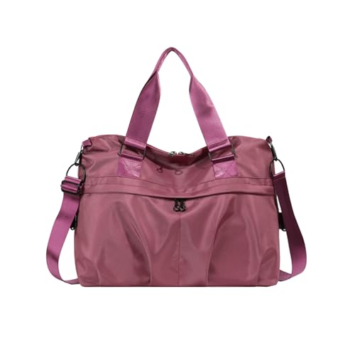 Borsone da Viaggio da Donna Grande Capacità Palestra Nylon Borsa Sportiva Bagaglio a Mano a Tracolla Borse a Spalla per Sport Viaggi Viola