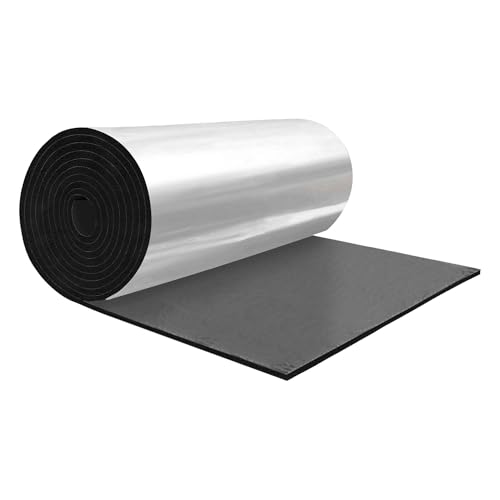 A ABSOPRO 15mm 0.5㎡ Tapis Insonorisation Voiture Adhésif, Isolation Phonique Thermique, Universel Aluminium Pour Portières Et Capots Voiture Mousse à cellules fermées 1pcs 15mm*100cm*50cm