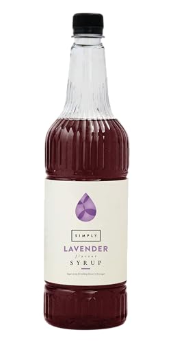 Simply Lavender Syrup 1L Floral Coffee Syrup for Iced Matcha Lattes Cocktails Frappes & Smoothies Vegan & Halal For Hot & Cold Drinks