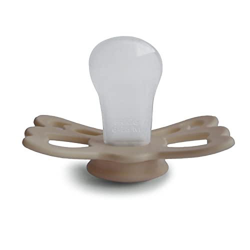 Image of FRIGG Butterfly Anatomical SilkySoft Silicone Baby Pacifier | Made in Denmark | BPA-Free (Silky Satin /Cream, 6-18 Months)