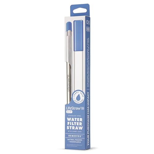 LifeStraw Sip, Reusable Stainless Steel Water Filter Drinking Straw with Carry Case, Removes Microplastics - Image 2