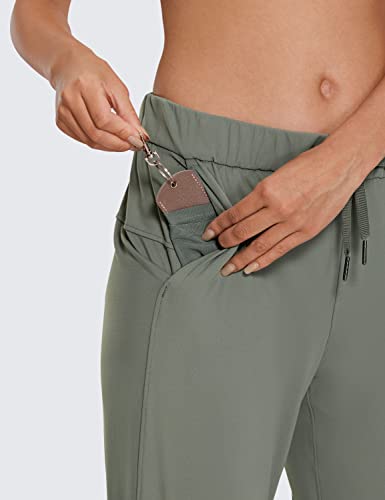 CRZ YOGA Calça Stretch Capri Feminina Viagem Meio Ascendente Corredor com Cordão Calça Casual Joggin