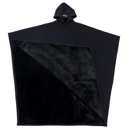 FREE THE SHEEP Eden Hoodie – Oversized Weighted Hoodie Cloak with Ultra-Soft Faux Fur Liner (Obsidian, 5'11 or Taller)