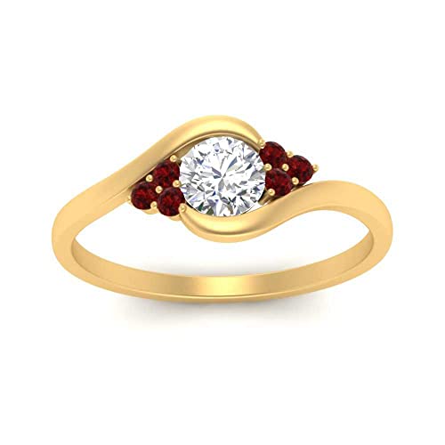 Image of 55Carat 18K Yellow Gold Plated Simulated Diamond Amethyst Round Cut Swirl Cluster Engagement Ring for Women, Wedding Anniversary Promise Fashion Jewelry Gifts, US Size 4-12.