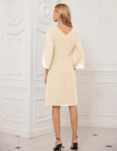 Image of GRACE KARIN Womens Formal Wedding Guest Dress 2026 Chiffon Cocktail Dress Mother of the Bride Dresses Midi Fashion Clothing