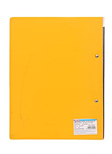 Image of Saya Report File Folder - A4 Size | Professional Presentation Folder with Chrome Lever Clip, Inside Pocket, and Punchless Design | 2-Pack for School, Work, and Home Organization (A4, Yellow)