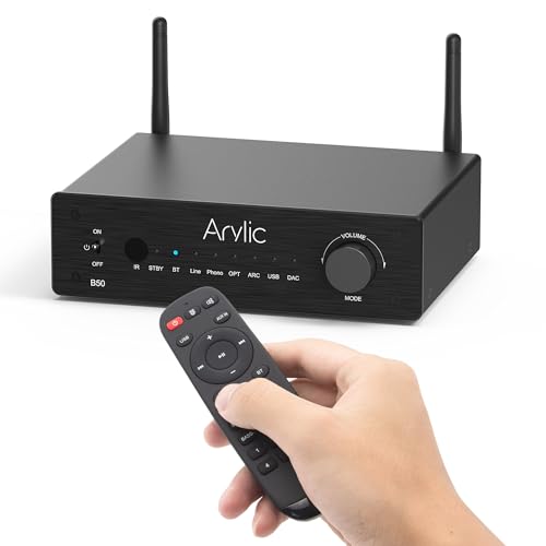 Arylic B50 Verstärker mit Bluetooth, Stereo Amplifier, 2 Kanal 50W*2 Home Audio AMP, mit HDMI, ARC,...