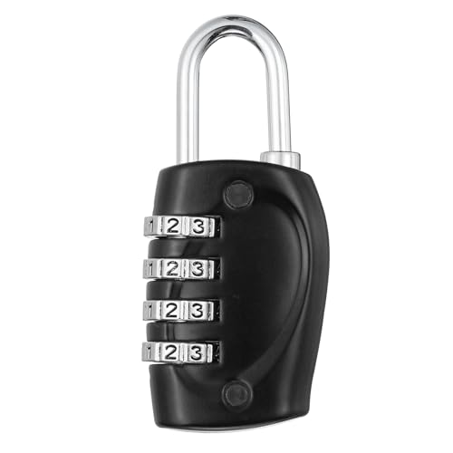 Image of PATIKIL Combination Lock, 4 Digit Outdoor Padlock Waterproof Locker Lock for Luggage Suitcase, Gym Locker, Fence, Filing Cabinets, Toolbox, Gate, Black