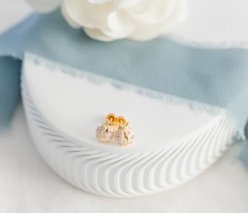 Cherished Moments Children's Sterling Silver or 14k Gold Plated Pink Ladybug Screw Back Earrings for Babies, Little Girls, Kids and Toddlers3