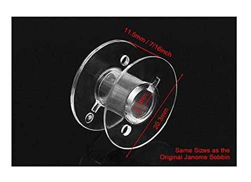 Sew Tech 60Pcs Bobbins For Janome 2212 Hd3000 Hd1000 Magnolia 7330 Jw8100 Mc500E Qdc Skyline Sewist Mc Series Etc. Embroidery Sewing Quilting Machine, Plastic Clear Class 15 Bobbins #TOP3