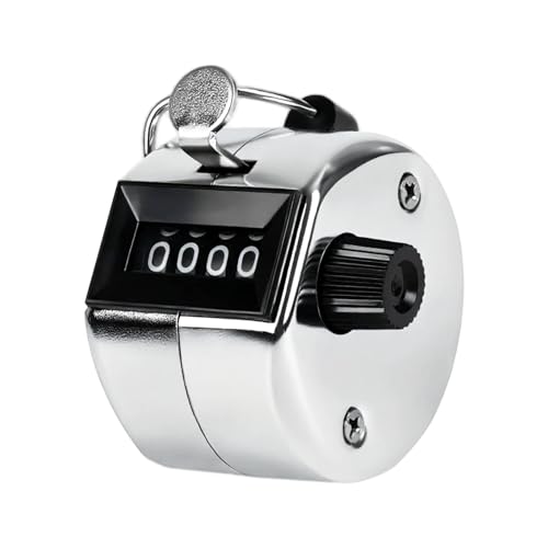 LKbeuuu Metal Handheld Tally Counter Clicker Counter with 4 Digit Display