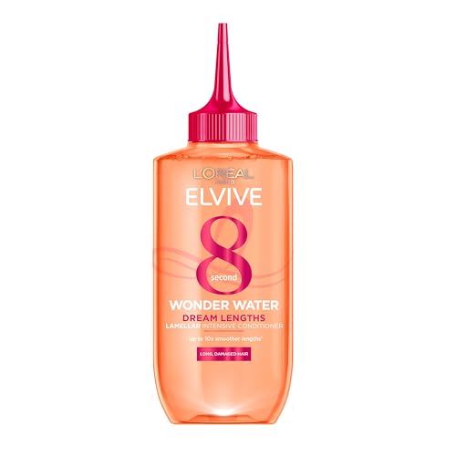 LOréal Paris Wonder Water Liquid Hair Conditioner by Elvive Dream Lengths 8 Second Hair Treatment for Long Damaged Hair with Lamellar Technology 200 ml