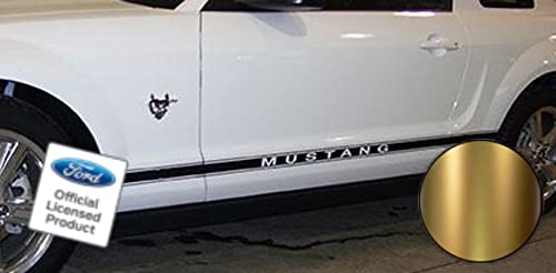Decal Mods Rocker Panel Door Side Stripes Decals For Ford Mustang Metallic Gold - Rj - Cgold #TOP7