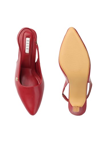 Image of ELLE Women Stylish and elegant Slingback Kitten Heel Mule Sandal