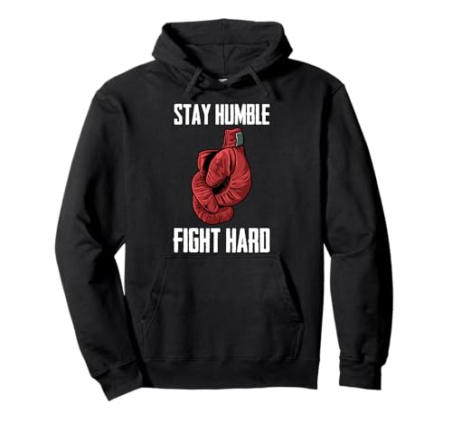 Stay Humble Fight Hard Boxing Gloves - Boxer Pullover Hoodie