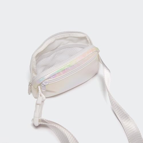 Image of Pander Two Way Zipper Fanny Pack Nylon Everywhere Belt Bag for Women, Water Repellent Waist Packs, Crossbody Bags with Adjustable Strap(Iridescent).