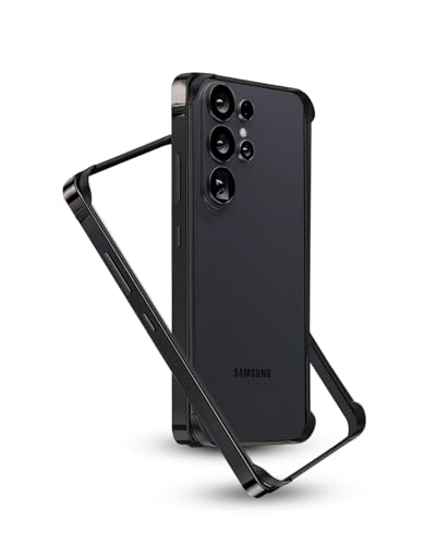 Image of RAEGR Case | Anodized Aluminum Bumper | Edge Armor Protective Minimal Case Designed for Galaxy S26 Ultra (2026) - Black RG10657