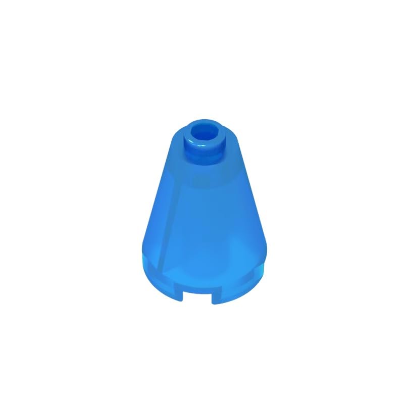 Gobricks 14918 Round Brick Cone 2x2x2 with Blocked Open Stud 50 Pieces GDS-746 Compatible with Lego Building Blocks Color:Trans-Dark Blue — image 1