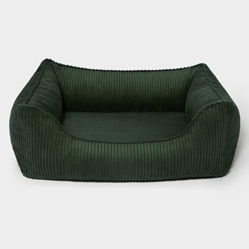PAW WOW Anton Hundebett | Orthopädisches Hundebett | Hundekörbchen für kleine und mittelgroße Hunde (Olive, 85x65cm)