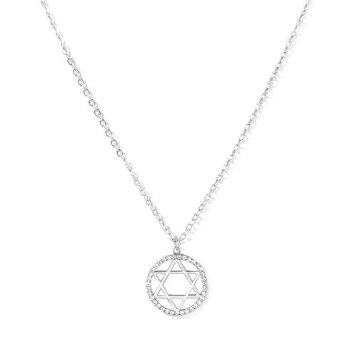Image of Jewish Charm Star of David Abalone Shell Wire Openable Crystal Bangle Bracelet