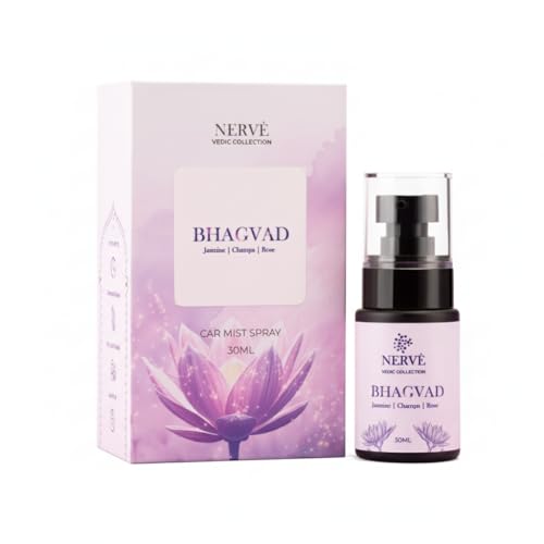 Image of Keydroid Nerve Mindful Fragrances 30ml | Bhagvad Fragrance | Car Mist Aroma Spray | Car Perfume with Hanging Air Freshener | Aromachology based | Long-Lasting, Anti-Odour | Natural Scent