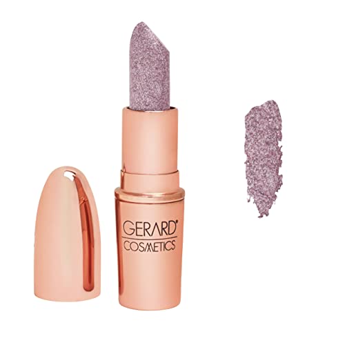 Gerard Cosmetics Glitter Lipstick (DM Me) | Purple Lipstick with Sparkling Metallic Glitter | Long Lasting, Smooth Formula | Highly Pigmented Opaque Color | Cruelty Free & Made in USA