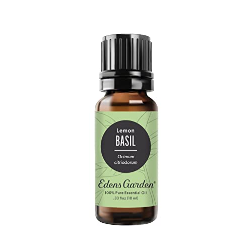 Edens Garden Basil- Lemon Essential Oil- 100% Pure Premium Grade, Undiluted, Natural, Therapeutic, Aromatherapy, The Best for Diffuser, Candle, Laundry, Humidifiers 10 ml (.33 fl oz)