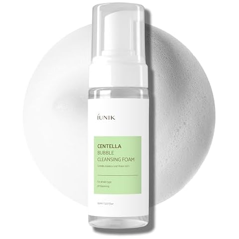 IUNIK Centella Bubble Foaming Vegan Facial Cleanser - 69% Centella Asiatica Extract, Soothing, Moisturizing, Exfoliating, Removes Pore Blackheads, Whiteheads, 5.07 Fl Oz Cover