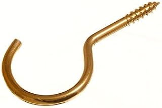 One Stop DIY 100 x UNSHOULDERED SCREW IN CUP HANGER HOOKS 50MM EB BRASS PLATED STEEL NEW
