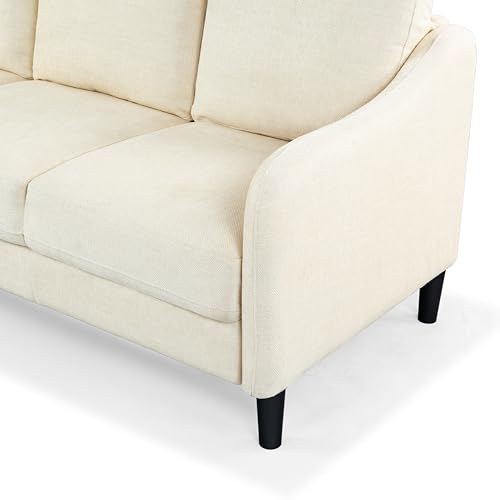 SAFAVIEH Couture Furniture Collection Edalynn Modern Cream 3-Seater Sofa - Image 5