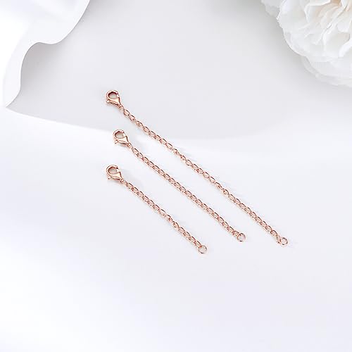 Image of 14K Gold Durable 1.5 inch /2 inch /3 inch Chain Extender, Yellow /White /Rose Gold Removable Necklace Chain Extension with Sturdy Lobster Clasp, Adjustable Extender Chain for Necklace Anklet Bracelet