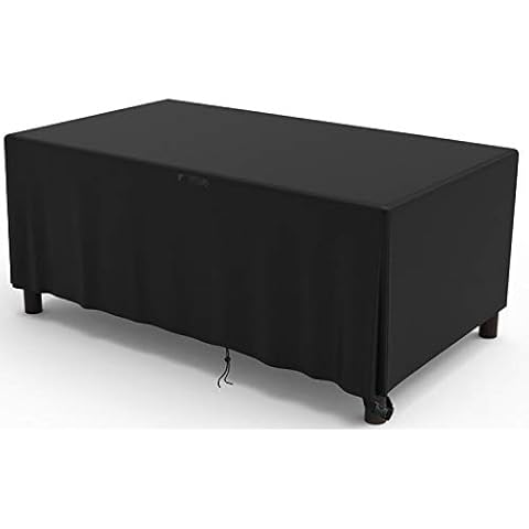 Flymer Garden Furniture Covers, Patio Table Covers Waterproof, 420D Heavy Duty Oxford Outdoor Rattan Furniture Covers with Air Vents & Buckles, Black(213x132x74cm) Cover