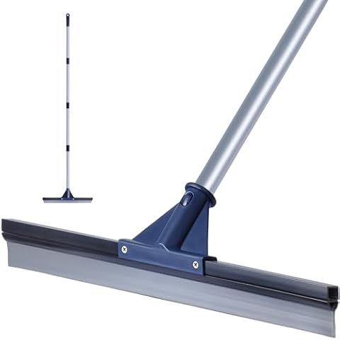 DSV Standard Floor Squeegee for Concrete Floor, 17.5" Large Floor Squeegee Broom for Floor, Heavy Duty Floor Squeegee for Tile Floor with 62" Handle for Garage, Deck, Bathroom, Window, Glass Cover