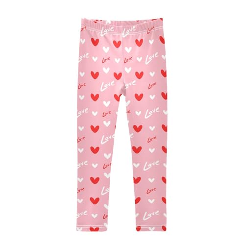 Word of Love Girls Leggings,Workout Leggings for Girls Toddler Athletic Leggings Size for 3-10T