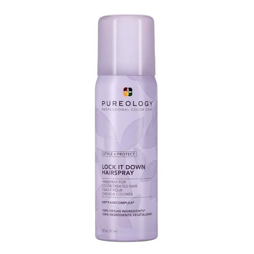 Pureology Style + Protect Lock It Down Hairspray for Color-Treated Hair, Maximum Hold, 2.1 Ounce
