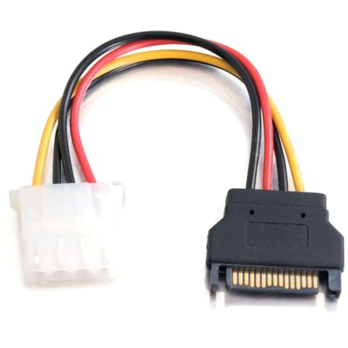 Cable Adaptador Serial 6in 15 Pin SATA Macho a LP4 Hembra miniatura 4