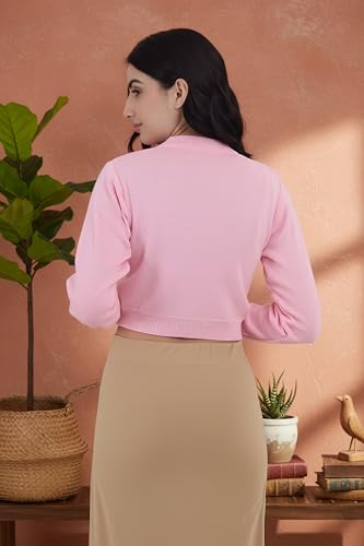 Image of Women Winter Wear V-Neck Full Sleeves Regular Fit Woollen Blouse