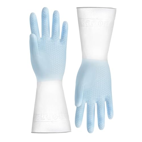 Duroecsain Gants de Menage de Vaisselle Gants de Cuisine de Nettoyage Réutilisables en Caoutchouc