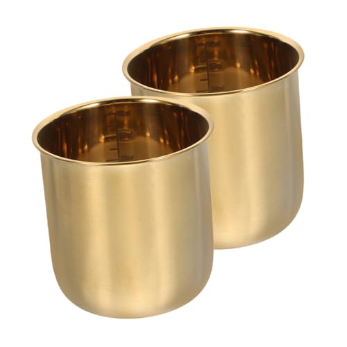 ROMISBABA 2個 ステンレス製 計量カップ 大口径 米計量カップ シンプル設計 家用調理器具