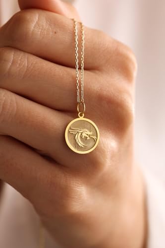 Collier pendentif pièce dragon gravée, le cadeau idéal pour marquer un instant
