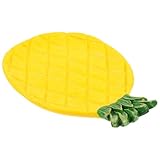 HOMSFOU Bandeja para Joyas de Cerámica Amarilla Forma de Piña, Soporte para Anillos y Collares, Organizador Pequeño Decorativo Adecuado para Almacenamiento en Hogar y Oficina