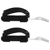 LOORGVEL 2 Stück Adaptive Besteckhalter mit Verstellbarer Universalmanschette für Sicheren Griff bei Handzittern Esshilfe für Senioren und Behinderte zur Rehabilitation und Alltagshilfe