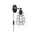 Create for Life 1-Light Plug-in or Hard-Wire Industrial Cage Wall Sconce,Vintage Style Wall Light for Headboard Bedroom Nightstand Porch Bathroom Vanity(ON/Off Switch,6’ Cord,Matte Black)